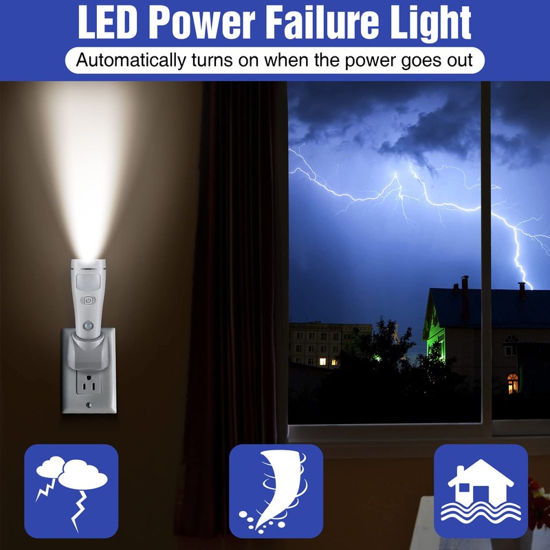 Enhon 4 in 1 LED Rechargeable Plug in Flashlights, 6