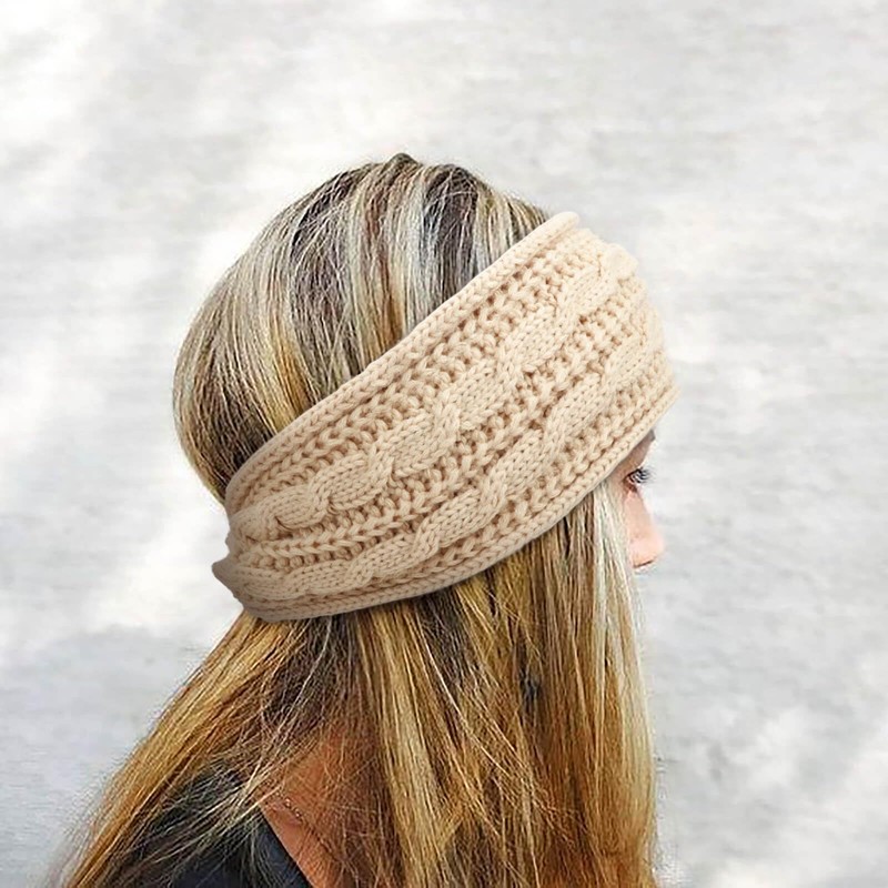 DRESHOW Women Warm Knitted Headband Winter Ear Warmer Crochet Head