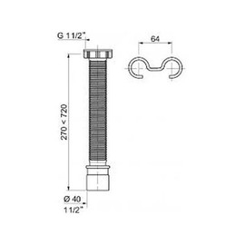 1.5" Extendable Flexi Connector Pipe for Bath/ Sink Wastes