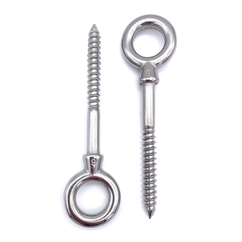 Pack of 2 Eye Bolts with Wood Thread, Diameter 8
