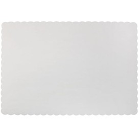 Paper Placemats - Disposable - Scalloped Edge (White, 50)