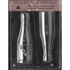 CHAMPAGNE BOTTLE chocolate candy mold Molding Instruction + Set of 2