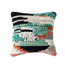 CASA BOHO Throw Pillow Cover Boho Pillows Decorative Throw Pillows for Bed Chunky Knit Pillow Cover Bohemian Throw Pillow Case Wool 18x18