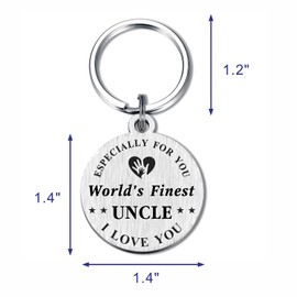 Levole Uncle Gifts Uncle Keychain - Father's Day Gifts for Uncle, Happy Birthday Uncle Christmas Valentines Gifts, I Love Uncle Keyring Tags