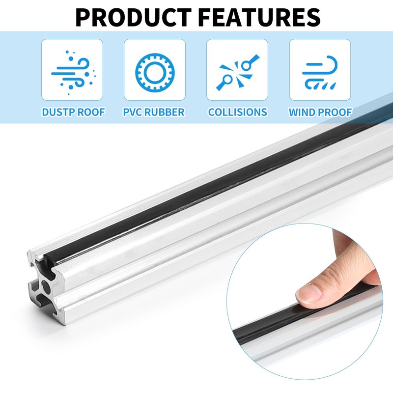DBREAKS Aluminium Profile Slot Cover Flat Sealing Strip, 6 mm