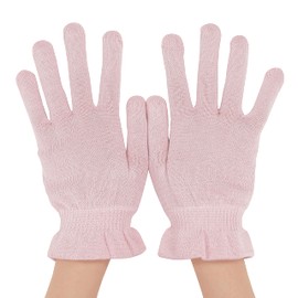 Silk Gloves, Anti-Rough Hands, Moisturizing, Hand Care While Sleeping, Good Morning, Sleep Gloves, Loose Fit, Made in Japan (Pink 1 Pair)