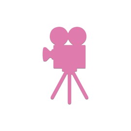 Movie Camera Vinyl Decal Notebook Car Laptop 3.25" x 5.5" (Soft Pink)