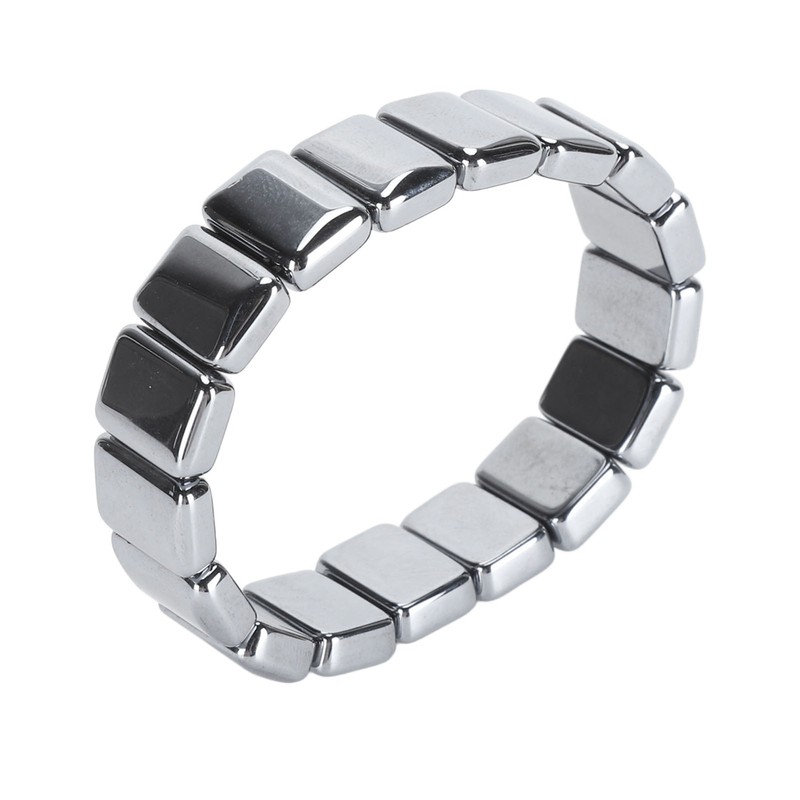 Terahertz Rectangle Bead Bracelet Energy Stone Fashion Unisex Terahertz Elastic
