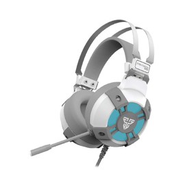 Fantech Headset USB Noise-Cancellation Microphone 7.1 Surround Sound RGB Light Gaming Over Ear Headphone with Remote Controller for PC, Desktop, Notebook, Laptop (HG11) (White)