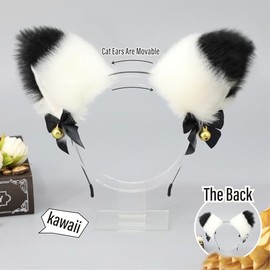 Diademas Con Orejas De Gato Y Zorro Para Cosplay De Anime, Con Accesorios Para El Cabello, Pinza Para El Cabello Con Orejas De Gato, Llavero Y Lazo Gr