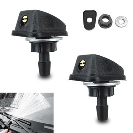 awlbed 2 PCS Car Front Windshield Washer Nozzle Kit, 1.06In x 0.62In x 0.86In Adjustable Vehicle Wiper Nozzle Replacements, Universal Automotive Windshield Sprayer for Truck SUV Car (Black)