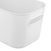 HOZEON 10 Pack White Plastic Storage Bins with Handle, Stackable