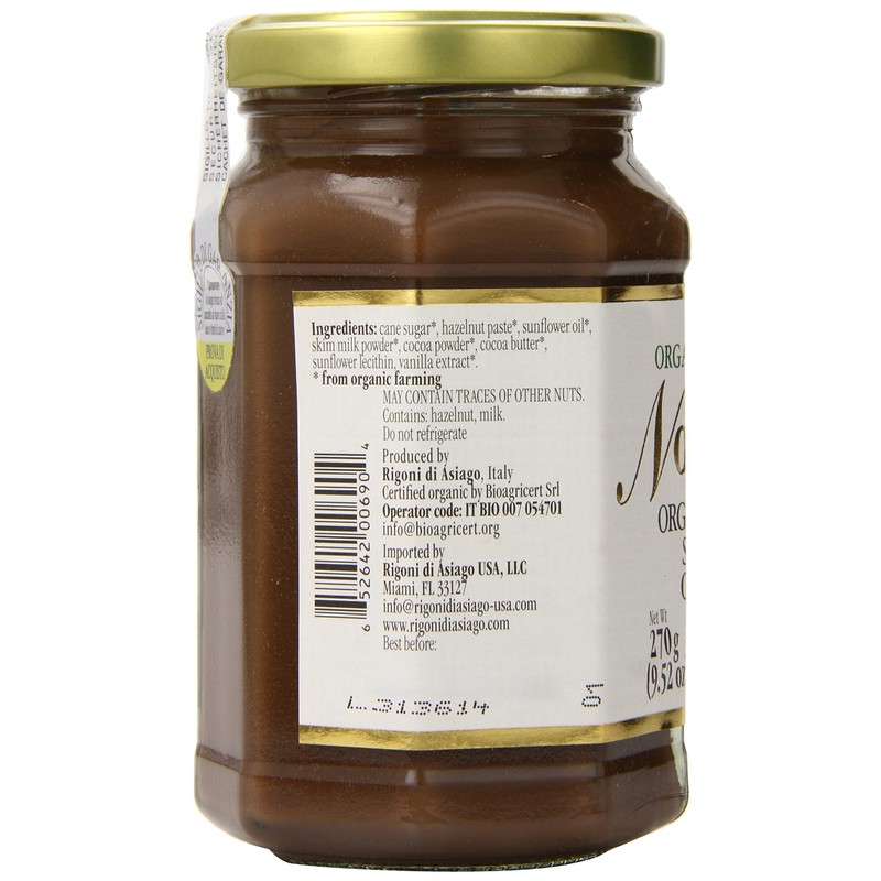 Rigoni Di Asiago Nocciolata Hazelnut Spread, Cocoa and Milk, 9.52