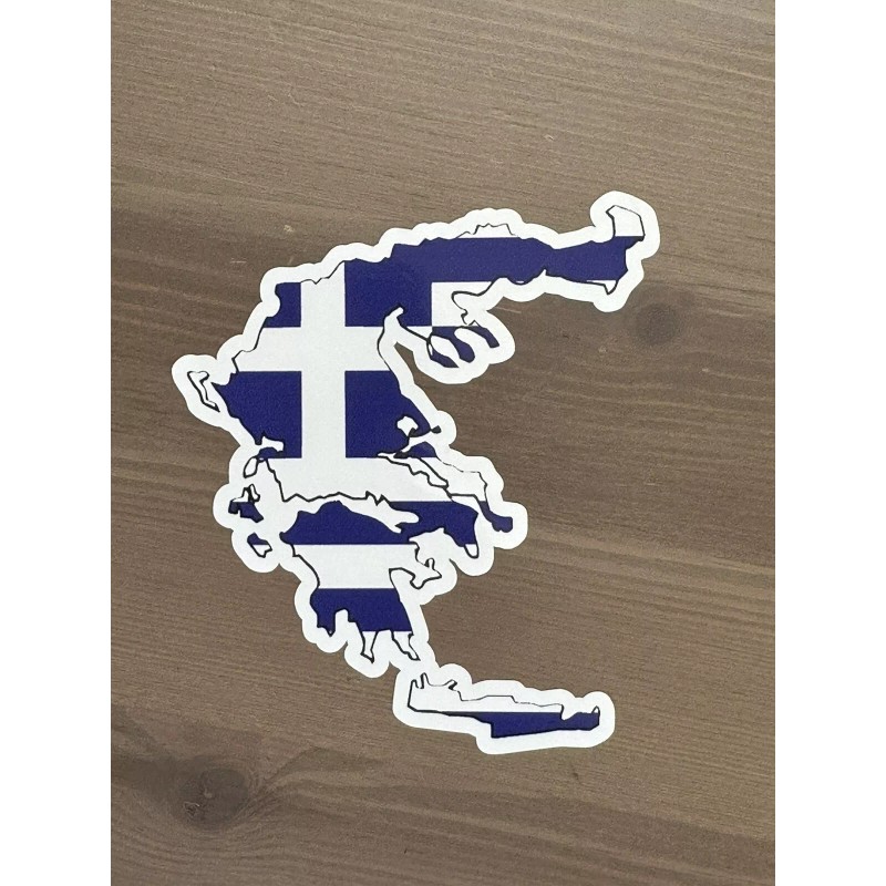 GREECE SILHOUETTE FLAG MAP FLAG BUMPER STICKER LAPTOP STICKER