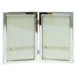 Lawrence Frames 4x6 Hinged Double Silver Standard Metal Picture Frame (710646D)