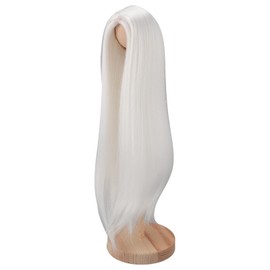HEEPDD Long Straight Doll Wig, 1/4 BJD Soft High Temperature Silk Ball Jointed Doll Wig for 7-8in Head Circumference Doll (White)