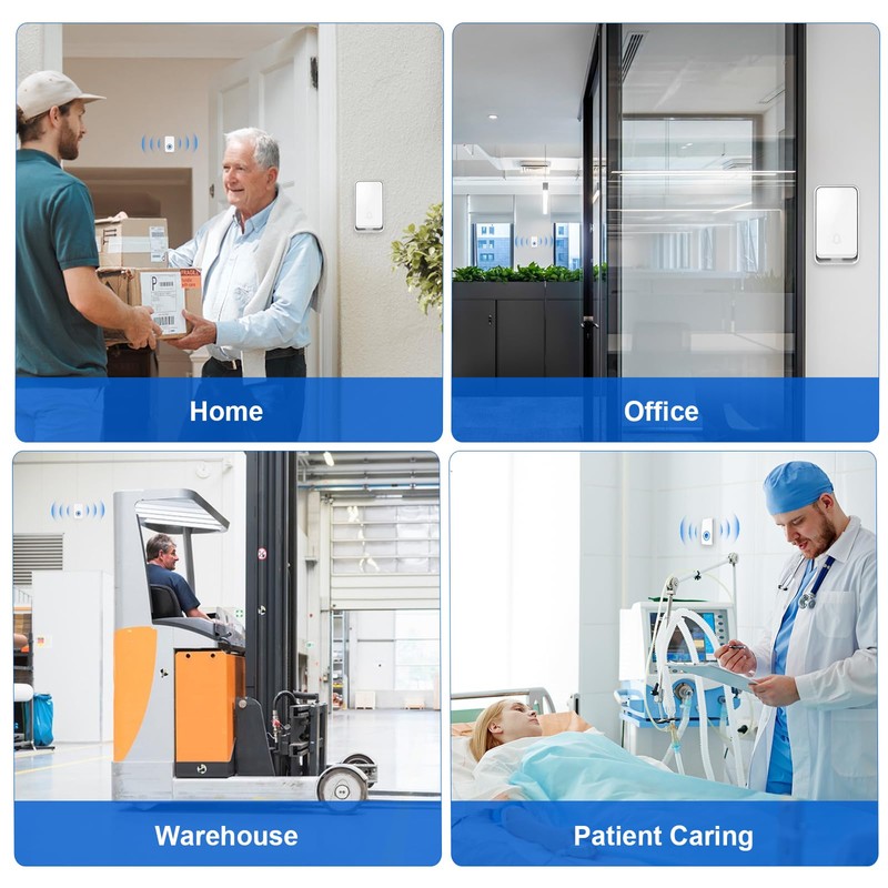 【No Battery Required】 Wireless Doorbell Waterproof, AURTEC Door Chime Kit