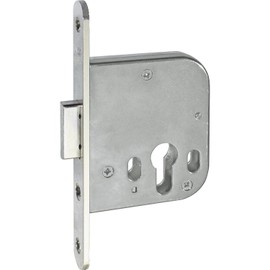 Single Lever Deadlock WG 48 R, PZ, Diameter 70 mm, Stainless Steel Effect, 1 Piece, Accessories Fittings, Mortise Locks