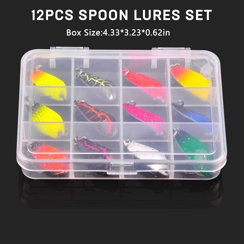 Trout Fishing Spoon Lure Set Single Hook Trout Lures Hard