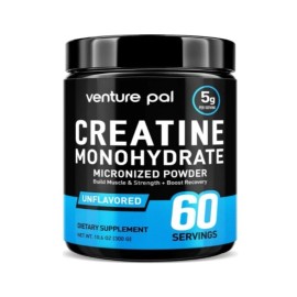 Venture Pal Micronized Creatine Monohydrate Powder 5000mg 60 Servings Unflavored