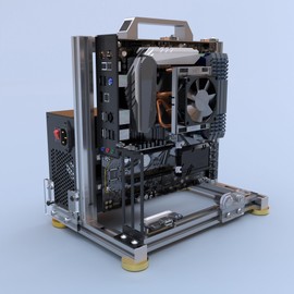DIY Open Frame PC Chassis, Aluminum Computer Case, Supports MATX Motherboard, Excellent Cooling, Type-C Support