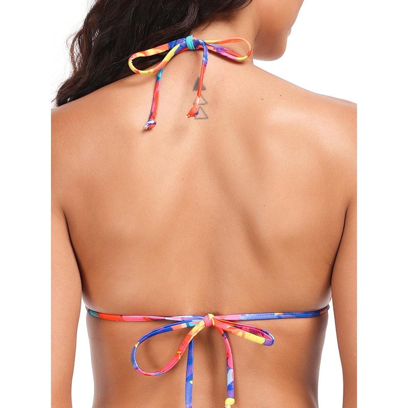 Ocean Blues - Bikini triangular para mujer, Diseño floral colorido,