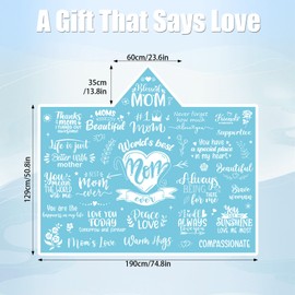 Best Mom Ever Mothers Day Birthday Gifts for New Mom Mother in Law Wife from Son Daughter Husband Fleece Blanket Hoodie(Blue)
