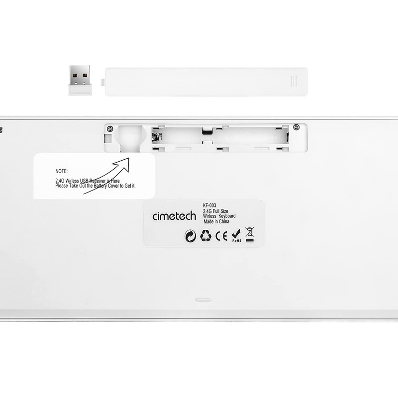 cimetech 2.4GHz Wireless Keyboard with Number Pad Full Size Design