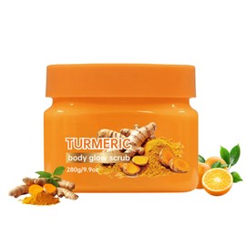 Turmeric Body Scrub, Gentle Body Exfoliator Scrub, Deep Cleansing Skin Care, Long Lasting Hydration, for Body Hand Foot Bikini Area, Smooth & Moisturized Skin for Women and Men(280ML/ 9.9 oz)