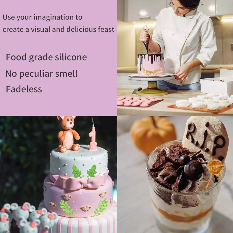 ML Molde Fondant Flor Hoja Moldes Silicona P Rosas Decor