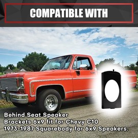 VIAGL Speaker Brackets Behind Seat 6x9 fit for Chevy C10 1973-1987 Squarebody for 6x9 Speaker, Black
