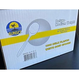 Sunset: Plastic Medium Weight Soup Spoons 1000 Count