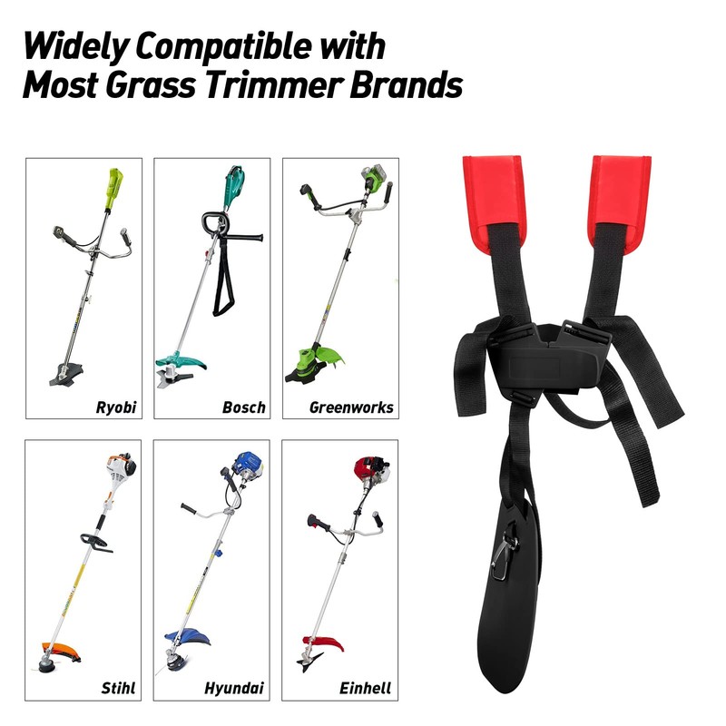 SUNMON Weed Trimmer Shoulder Strap, Mower Trimmer Harness Strap Double