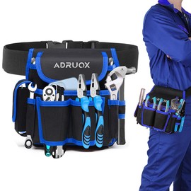 ADRUOX Tool Belts, Electrician Tool Belt, Tool Pouch, Belt Tool Pouch for Electrician Carpenter Construction Technician Gardening（Blue）