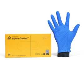BetterGloves Guantes desechables de nitrilo biodegradables, color azul violeta, sin polvo ni látex - 100 (medianos)
