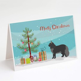 Caroline's Treasures CK4649GCA7P Maine Coon #2 Cat Merry Christmas Greeting Cards and Envelopes Pack of 8 Blank Cards with Envelopes Whimsical A7 Size 5x7 Blank Note Cards