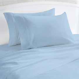 1000 Thread Count 100% Egyptian Cotton Pillow Cases, Set of 2 Pillowcase, Long-Staple 100% Cotton Breathable, Soft Sateen Weave Bed Pillow Cover, 20 X 40 Inches Pillowcases Light Blue King Size