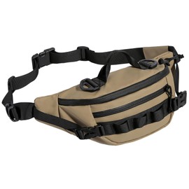 Huntvp Military Fanny Pack Tactical Waist Bag Pack Water-resistant Crossbody Belt Bag Pouch for Hiking Climbing Bumbag (Khaki)