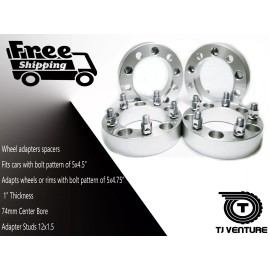 TJVENTURE 4PC WHEEL ADAPTER SPACERS 1" THICK 5x4.5" to 5x4.75" OR 5x115 to 5x120