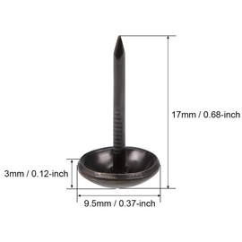 TA-VIGOR 100Pcs Decorative Upholstery Tacks, Brass Tacks, Furniture Tacks, 9.5mm Head Dia 17mm Length Upholstery Nails Decorative Tacks for Furniture