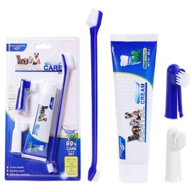 Best Dog Toothbrush & Toothpaste Kit for Fila Brasileiro and Other Working Dogs Dogs - Natural Ingredients Reduce Plaque, Whiten Teeth, Freshen Breath