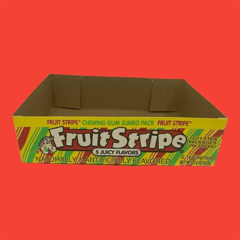 Fruit Stripe Chewing Gum Collectible Original 12 Pack Jumbo Storage