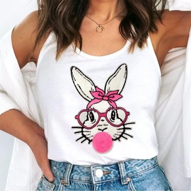 CY - Parches bordados para planchar con lazo de conejo, accesorios de felpilla con lentejuelas, borde con purpurina para manualidades, ropa, bolsas, chaquetas, decoración