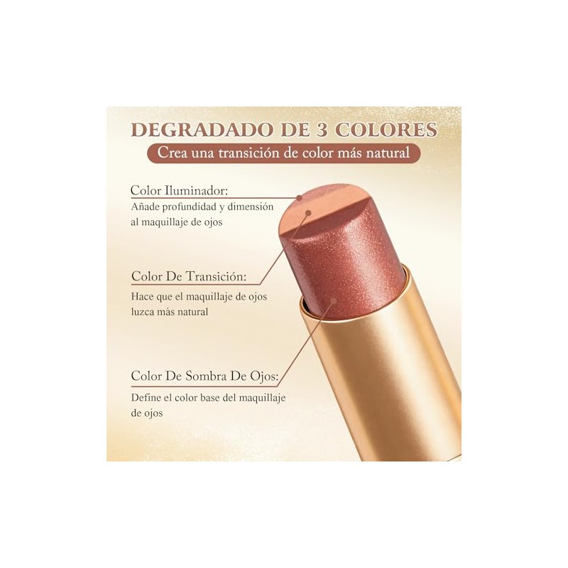 Nuevo 3-in-1 Easy Eyeshadow Stick，Barra de Sombra de Ojos 3