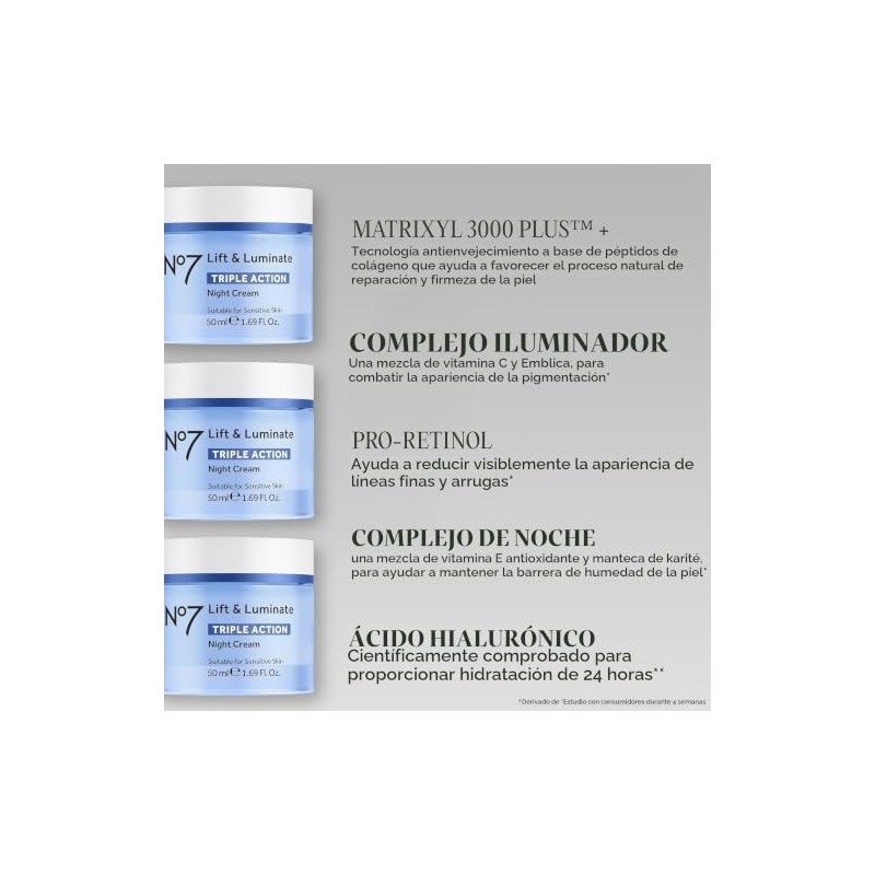No7 Lift & Luminate Triple Action Night Cream 50ml
