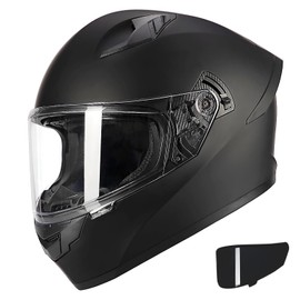 Full Face Motorcycle Helmet DOT Approved, Lightweight Motocross Helmet for Adult Men Women, Street Bike ATV Scooter Motorcycle Helmets with Visor (L)