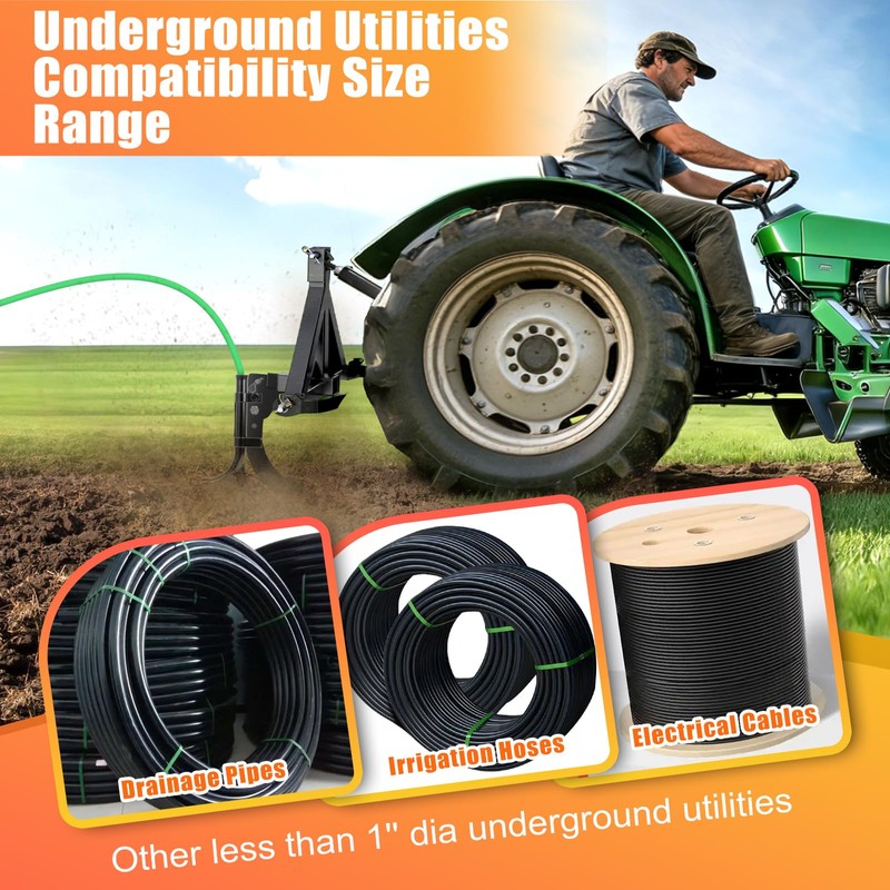 Pipe Layer Attachment Fits Hitch Mounted Ripper Trencher Accessories, Pipe