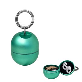 Jewelry Storage Box Case Gym Storage Jewelry Storage Box Case, Ring Organizer Container with Protective Sponge,Jewelry Care Protective Ring Holder with Keychain (1-Tier Green)