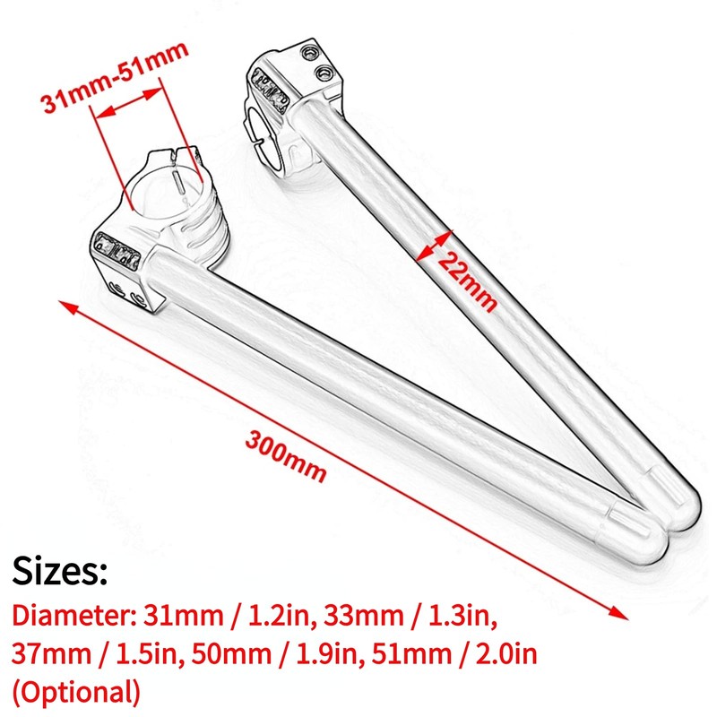 Fork Clip-Ons Handle Bars, Aramox Universal CNC Handlebar Fork Clip
