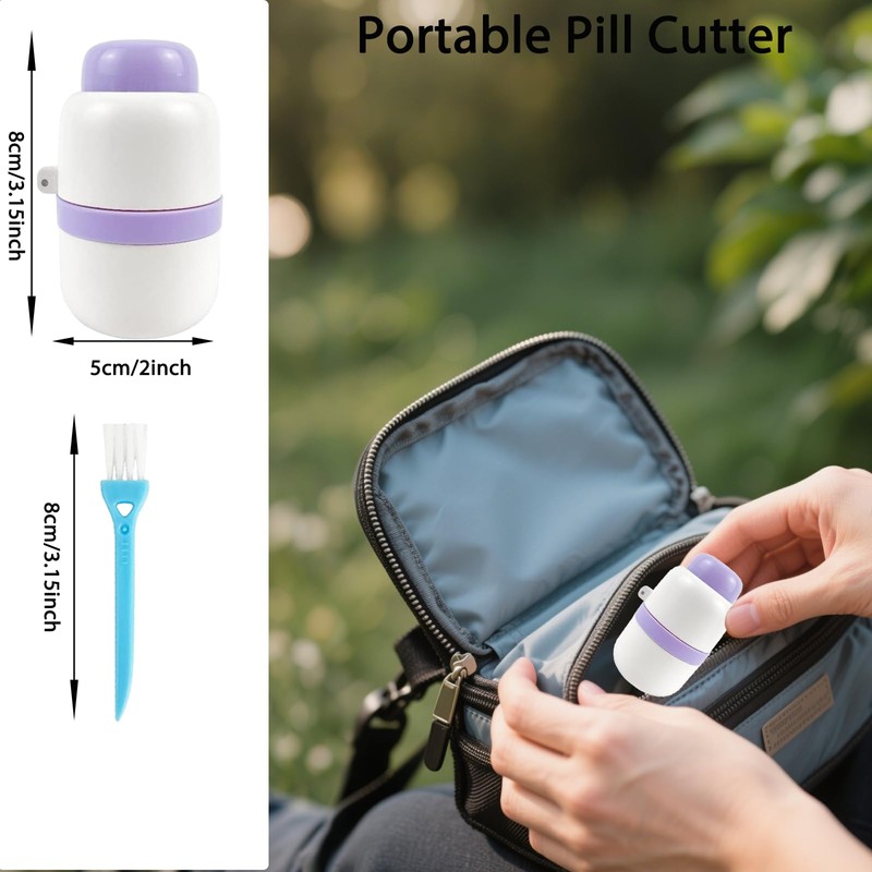 Pill Cutter, Stainless Steel Blade Pill Splitter with 1/2 &